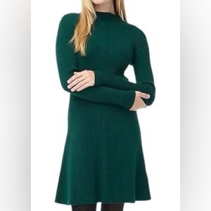 J Crew Factory Green Ribbed Knit Dress XS